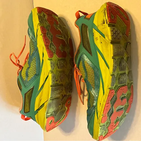 Hoka One One Womens Size 9 Shoes Clifton 1 Athletic Aqua Coral *FLAWED THRASHED