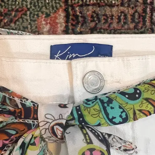 kim rogers NWT Kim Rodgers White Denim Capris with Boho Belt