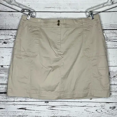 Karen Scott  NWT Sz 18 Stonewall Beige Cotton Blend Cargo Skort - Skirt w/ Shorts