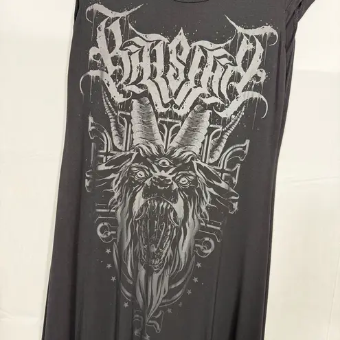 KILLSTAR Bellow Maxi Dress Baphomet Graphic Print Grunge Goth Gothic Punk Black