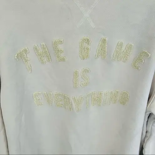 TACKMA THE GAME IS EVERYTHING CREW SWEATSHIRT, OFF WHITE, MEDIUM, UNISEX, NWOT White