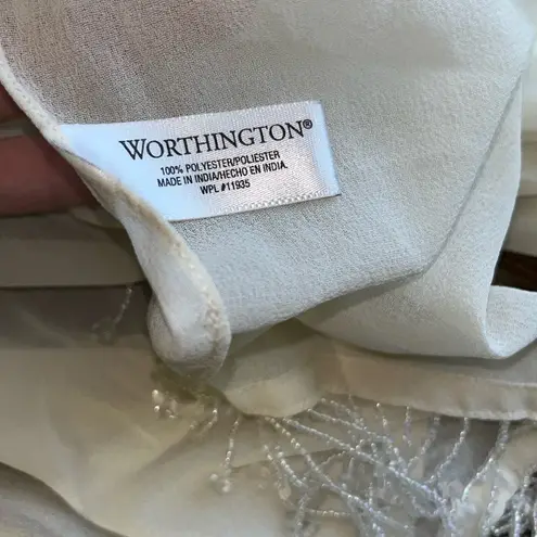 Vintage Sequin Fringed Sheer Wrap Shawl Scarf Prom