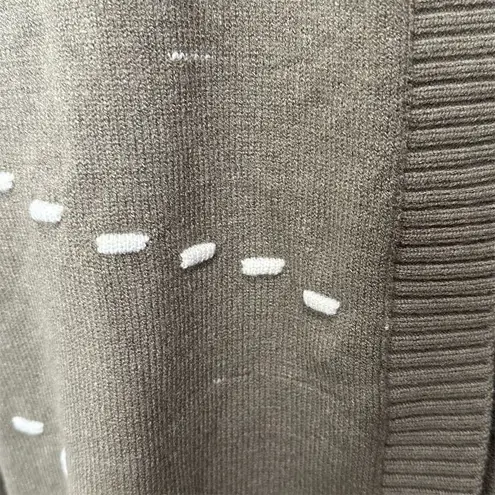 NWOT Le Serein Women's Green Striped Balloon Sleeve Cardigan Sz M Grandmacore Size M