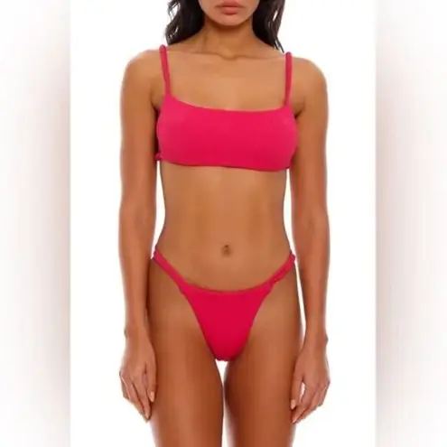 Agua Bendita New! minta cheeky bikini bottoms hot pink, size L