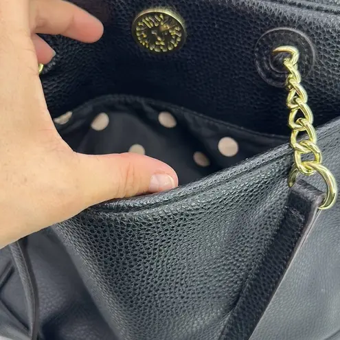 Anne Klein  black shoulder bag with gold hardware