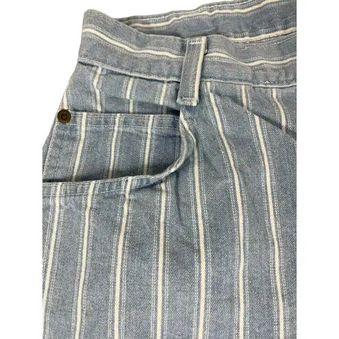 VTG Stuffed Shirt 90s Mom High Waist Striped 4 Button Denim Shorts 13/14