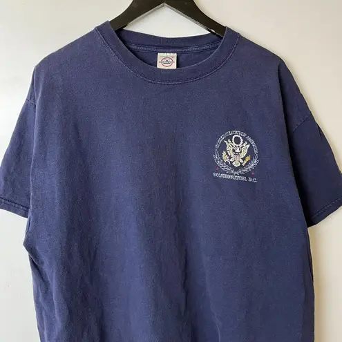 Vintage 90s Washington DC T Shirt Blue XL Extra Large Graphic Tee 100% Cotton
