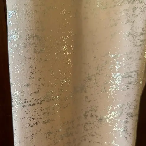 Kimberly Silver Shimmery Light Pink Bra and Leggings Yoga Set Size Medium