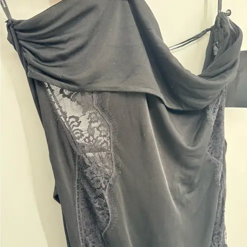 NWT Retrofete Chandler Dress Embroidered Lace Strapless Open Back Maxi Black Lg