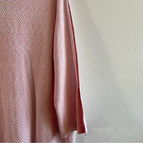 Ming Wang Dress Pink & White Lace Trim Open Sleeve Knit Dress Sz XL NWT *Flaw*