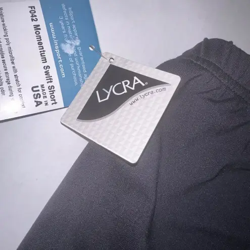 Insport Womens Small Momentum Swift Short Black w Gold Accents Made in USA NWT