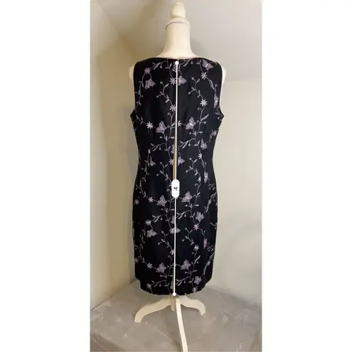 Jessica Howard Vintage y2k Black Floral Tank Dress Women’s 14