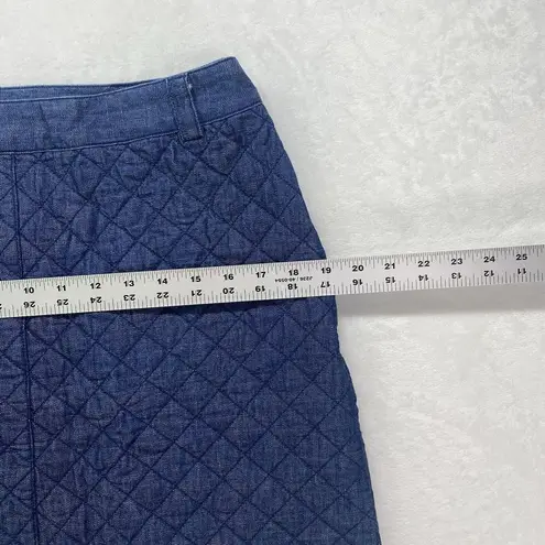 Brooks Brothers Red Fleece skirt Womens 10 Quilted Denim side zip