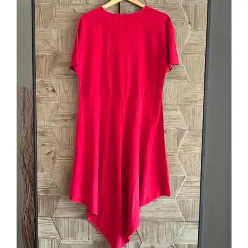 NWT Manta Del Lago Womens Midi Dress Red Sz Medium Pointed Hem Cottagecore