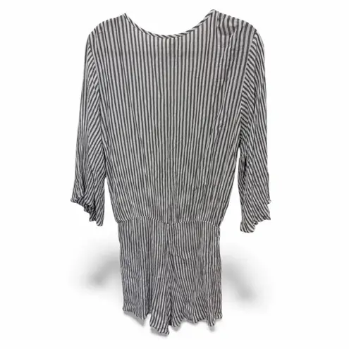 Elan Pinstripe Cover-Up Romper Size Medium