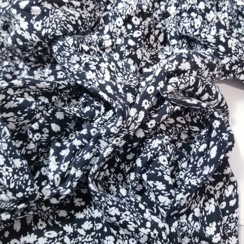 Boden Floral Print Long Sleeves Midi Jersey Dress with Side pockets Black Size 10