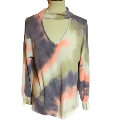 Bibi tie dye bright slouchy top