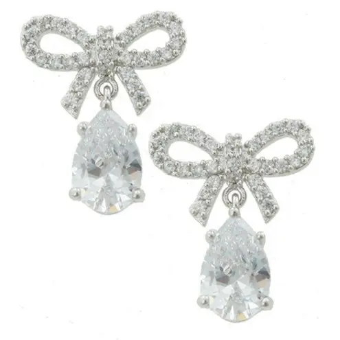 Cubic Zirconia Ribbon Earring Set