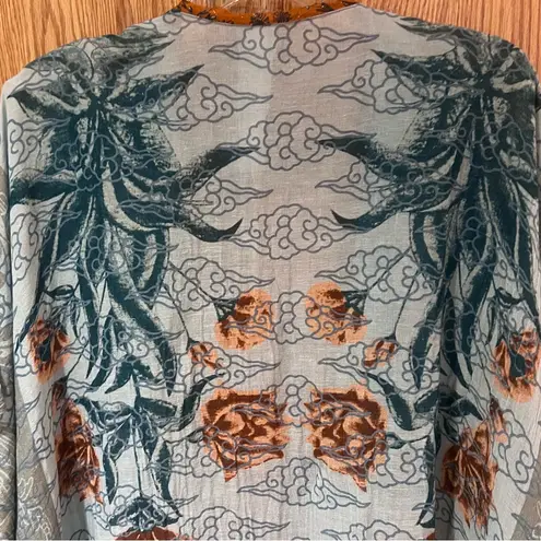 Aratta Silent Journey Anthropologie Rusted Field Floral Kimono Kaftan Cover