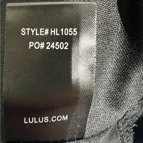 Lulus Black Mateo Strapless Dress w/ Eyelash Lace Hem - Size M