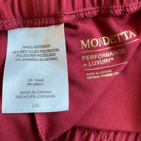 Mondetta NEW Cargo Pocket Straight Leg Pants Size Large Red Elastic Waist