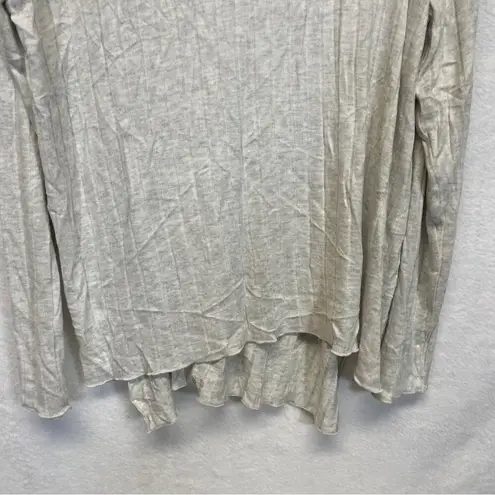 Mote Marled Oatmeal Long Sleeve V Neck Pullover Asymmetrical Blouse Size XXL Gray
