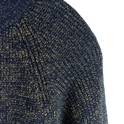 Vtg 90's Lindsey Blake Black and Gold Metallic Oversize Tunic Sweater Size M Y2K Size M