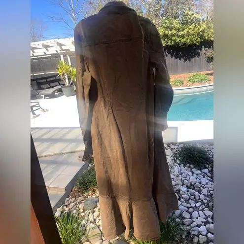 Newport News JEANOLOGY Western Y2K Brown Jean Flared Trench Maxi Dress Sz 16