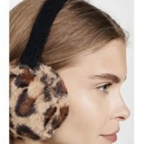 Hat Attack NWT Leopard Black Faux Fur Cozy Luxe Winter Earmuffs One Size