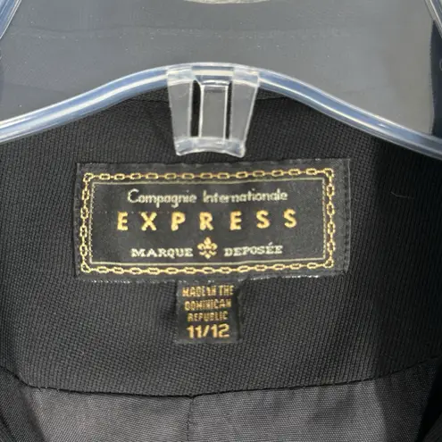 Compagnie Internationale Express Blazer Womens 12 Black Preppy Office Business