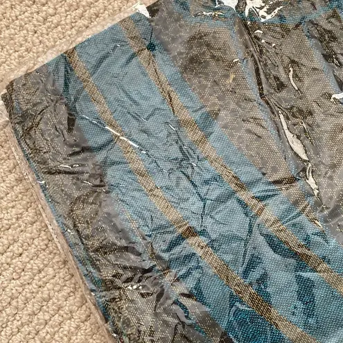 NEW  Scarf Wrap Tassles Blue Brown 55% Pashmina 45% Silk SEALED