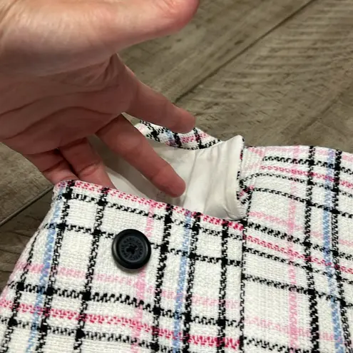 Karl Lagerfeld Paris Womens Mini Plaid Tweed Mini Skirt Size 8 EUC