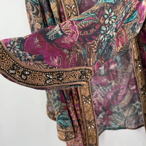 Soft Surroundings Ambrosia Topper Open Cardigan *size unknown Beaded Trim Kimono