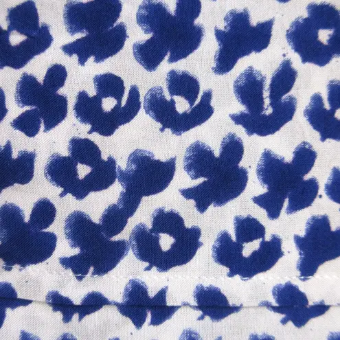 NWT Emerson Fry India Collection Drawstring Midi in Indigo Blossom Skirt S Blue