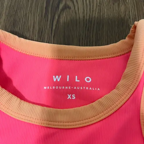 WILO Coral Pink Ribbed Sports Bra Size XS