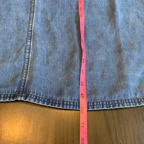 AKS Amy K. Su for Nordstrom Denim Jean Dress Sleeveless Maxi Pockets Medium Blue