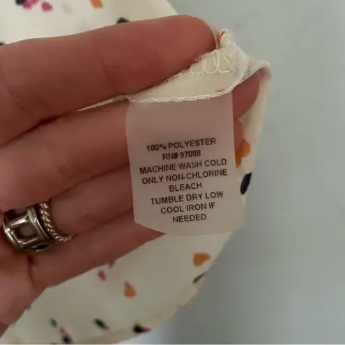 dELiA*s Tan Sheer Relaxed Heart Print Blouse 2010s Y2K size M Blue Size M