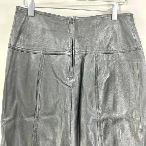 90s LA NAUVELLE RENAISSANCE Vintage Black Leather Skirt