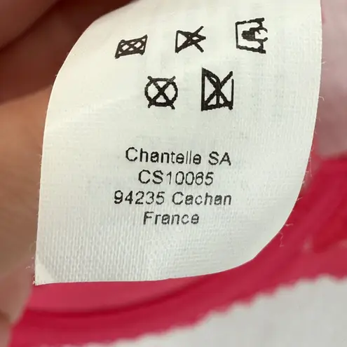 Chantelle Pink Lace Plunge Push Up Bra Womens Size 34D