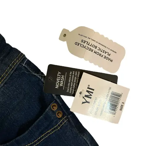 Ymi NWT WannaBettaButt Dark Blue Flare Jeans | Distressed Hem Repreve Denim 3/26