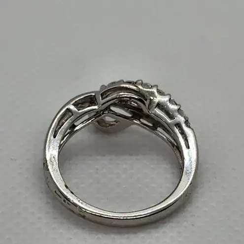Sun Sterling Silver & White Sapphire Ring (6.5)