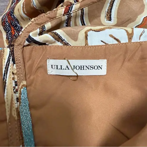 Ulla Johnson Copper Brown Ivory Floral Mariam One Shoulder Silk Midi Dress 12