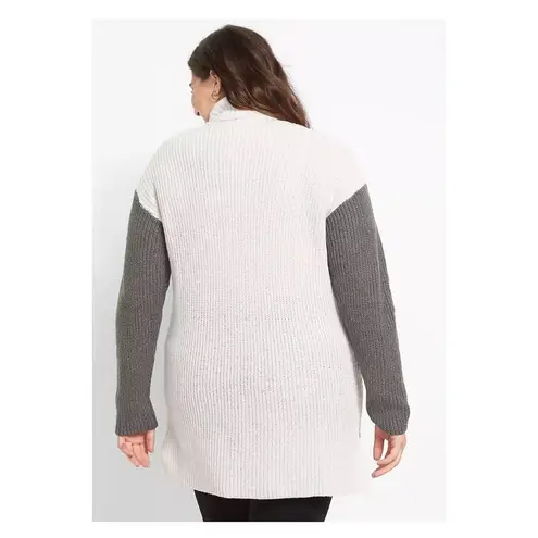 Lane Bryant  Gray Colorblock Turtleneck Long Sleeve Sweater Sz.18/20 NWT