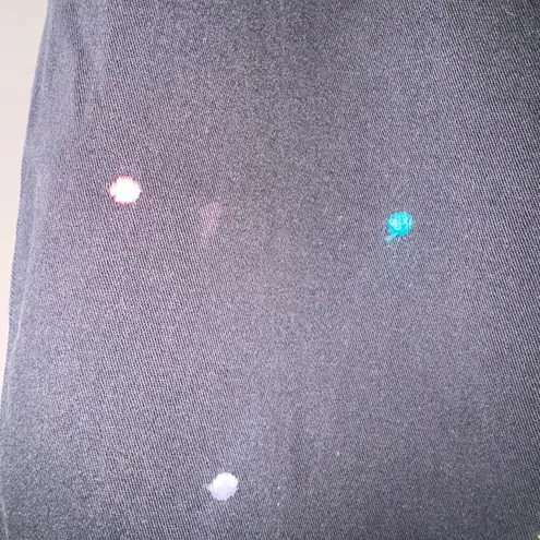 Briggs New York Black Capris with Colorful Polka Dots