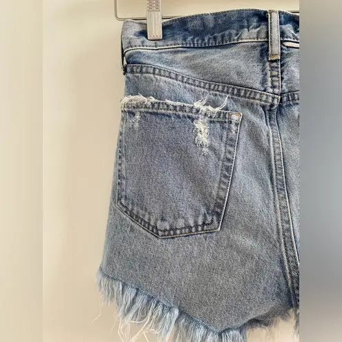 Moussy Vintage Blue Distressed Denim Jean Shorts Size 24