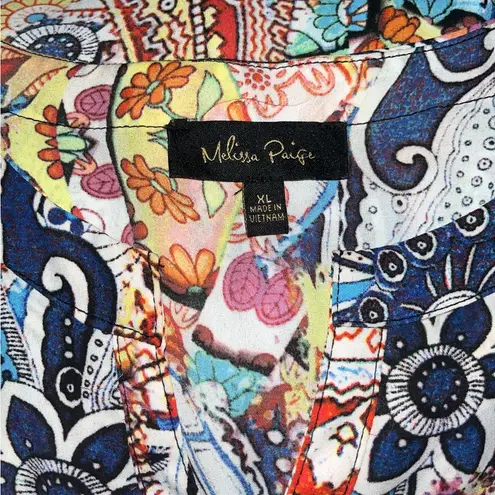 Melissa Paige ๐ Asymmetric Floral Abstract Blouse