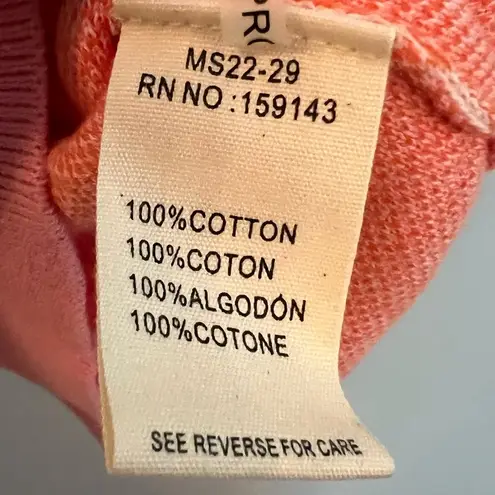 FRNCH Paris Knit Colorblock Striped Tank Top Orange Pink Size L Cotton Retro 70s