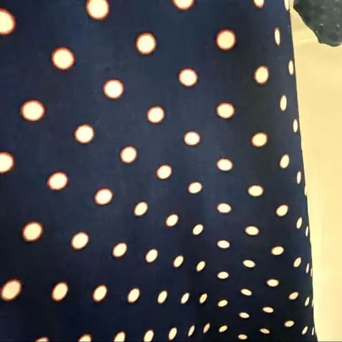 Solitaire blue polka dot long sleeved button down shirt