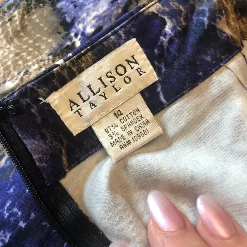 Allison Taylor Snakeskin Frilly Skirt Size 14