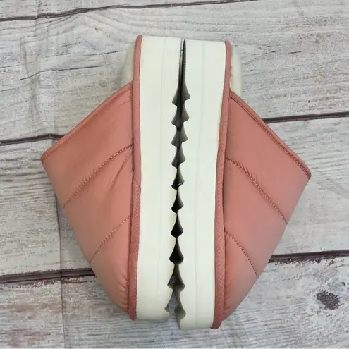 Maeve Anthropologie Puffy Platform Slippers Pink White Size Large 10 - 11